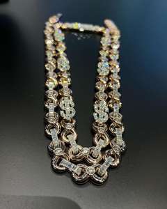 Customized Baguette Moissanite Cuban <b>Chain</b> Gold Plated Unisex Hip Hop Necklace Diamond Iced Jewelry - Product Image 5