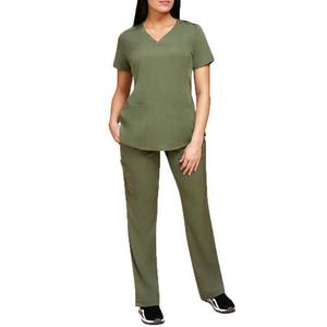Uniforme médico Scrubs Conjunto médico Scrub para mujer Top médico Scrubs y pantalones Moda Poliéster Nylon Logotipo personalizado Tejido Manga corta - Product Image 1