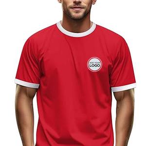 Camiseta personalizada de manga corta con logotipo personalizado de 180GSM para hombre y mujer, camisetas unisex con timbre - Product Image 3