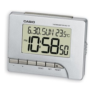 Silver DQ 747 8EF Projection LCD Alarm <b>Clock</b> with Temperature Sensor <b>Desk</b> <b>Clock</b> with Calendar Display - Product Image 1