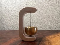 Elegante Timbre Magnético de Madera de Haya y Latón para Tiendas, Campana Decorativa Acústica y Serena para Hogar, Oficina y Comercios