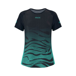<b>Women's</b> Slim Fit Trail Run T-Shirt DUNE <b>Navy</b>-Breathable Knitted Sporty <b>Top</b> - Product Image 3