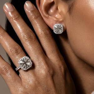 Fabricants de bijoux chinois, meilleures ventes : Bague de mariage classique en or blanc 18 carats, diamant de haute qualité taille brillant, style cluster, taille pie-cut - Product Image 5