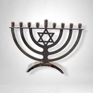 Nouvelle arrivée Menorah en résine marbrée pour Hanoucca, base en pierre décorative, porte-bougie multi-branches pour célébration juive et décoration de fête - Product Image 3