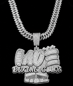 Men's Hip Hop Style Link Chain Pendant <b>Necklace</b> with Moissanite <b>Diamonds</b> 925 Sterling <b>Silver</b>-Gift for Party Occasions - Product Image 4