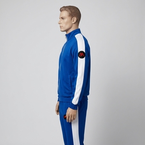 Conjunto Deportivo Azul Rey para Hombre, Chaqueta Deportiva con Cierre Completo, Pantalones Jogger con Franjas Laterales Blancas, Ropa Deportiva para Entrenamiento, Gimnasio y Fitness A - Product Image 4