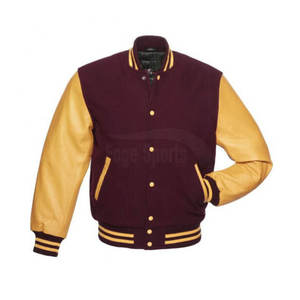 Vente en gros de veste Lettermen à manches en cuir High Street avec logo à l'avant Service OEM Couleurs et logo personnalisés - Product Image 3