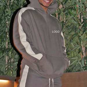 2025 personnalisé OEM survêtement tenues deux pièces polaire Slim Fit survêtements pour hommes côté rayures Gym survêtement pour hommes - Product Image 2