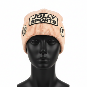 Bonnet en tricot acrylique doux de qualité supérieure pour femmes, 260 GSM, couleurs unies, logo personnalisé, broderie, style jacquard, bonnets - Product Image 1