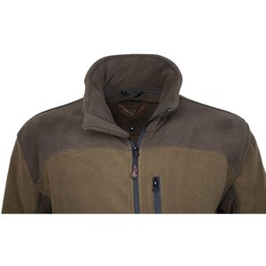 Vente en gros de vestes de chasse personnalisées pour hommes, tissu double couleur, micro-polaire lourde, fermeture éclair, poches latérales, options de personnalisation - Product Image 3