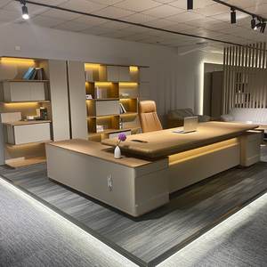 Venta directa de fábrica y venta al por mayor de lujosos escritorios de oficina de jefe de madera modernos y diseño de escritorios de oficina de gerente - Product Image 3