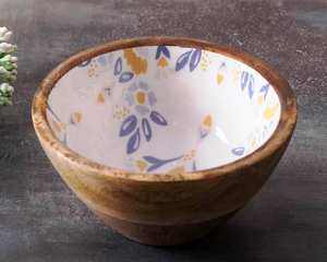 Ensalada de esmalte de madera de mango Tazón colorido La mejor calidad Hecho EN LA India Venta caliente 2022 Comprador comercial Precio barato Hotel - Product Image 3