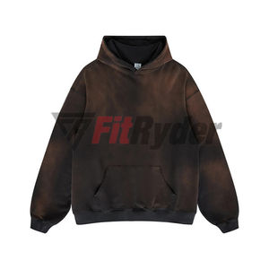 Sudadera con Capucha Personalizada con Logotipo, 100% Algodón, Efecto Lavado Ácido, Diseño Sólido, Hombros Caídos, Sudadera de Invierno para Hombre, Ecológica - Product Image 4