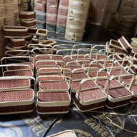 Panier-cadeau en bambou tissé à la main au Vietnam, écologique, durable, personnalisable, de haute qualité, avec couvercle et poignée, style européen moderne, pour le thé et les pique-niques