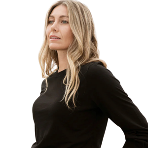 Camiseta de Manga Larga Negra para Mujer, Puños Acanalados, 100% Algodón Orgánico de Lujo, Preencogido, Certificado GOTS, Ajuste Clásico, Suave y Premium - Product Image 5