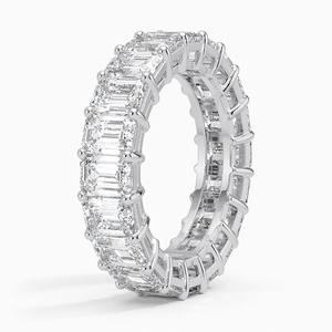 Anillo de Eternidad Baguette para Mujer, Banda Completa, Plateado, con Moissanita, Joyería de Lujo para Aniversario de Bodas, Anillo Premium - Product Image 2