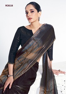 Bollywood Designer porter Saree de créateur indien avec des perles pures, travail manuel, travail de séquence, mariage pakistanais et saree de fête - Product Image 2