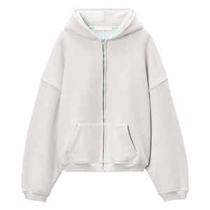 Custom 100% Cotton Zip-up <b>Hoodies</b> <b>for</b> <b>Men</b> Plus Size Oversized Drop Shoulder Design Full Zip with <b>Thick</b> Material <b>for</b> Winter - Product Image 4