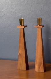 Candelabros decorativos de madera con acabado pulido con tarros de linterna Candelabros de metal para regalos - Product Image 4