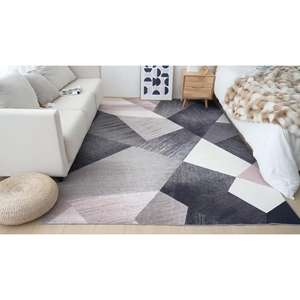 พรมปูพื้นลายเรขาคณิตนามธรรมทันสมัยกันลื่น ผลิตจากโพลีเอสเตอร์ สำหรับตกแต่งบ้าน รถยนต์ ห้องนั่งเล่น ซักทำความสะอาดได้ - Product Image 2