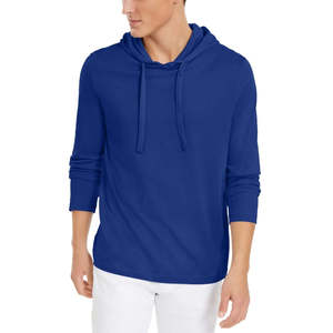 Felpa con cappuccio da uomo Michael Kors in cotone di lusso, blu, taglia XX-Large, stile streetwear con cerniera, leggera, tinta unita, stampa serigrafica - Product Image 1