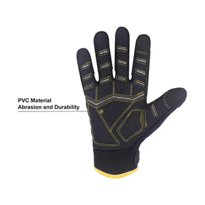 Cómodos guantes de seguridad mecánicos de cuero negro con poliéster TPR, función impermeable antiimpacto, logotipo personalizado para trabajo en frío - Product Image 5