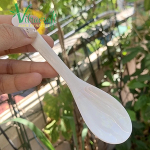 100% cuillères à caviar en nacre blanche naturelle fabriquées à la main avec un design classique Taille de 13cm Préserve toute la saveur - Product Image 5