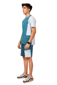 Survêtements multi-panneaux personnalisés en coton 100% de haute qualité pour hommes Chemises et shorts à manches courtes avec impression de logo personnalisé - Product Image 2