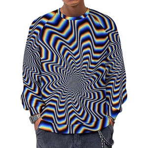 Sudadera psicodélica de ilusión focal para hombre, jersey de cuello redondo desgastado con estampado Trippy 3D, novedad transpirable térmica - Product Image 4