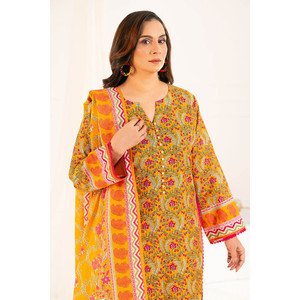 Traje de 3 Piezas con Estampado Khaddar Estilo Bohemio con Dupatta para Primavera/Verano K-52099 - Product Image 1