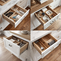 Boîte de rangement moderne en bois massif, écologique et haut de gamme, pour tiroir de cuisine, salle de bain et vêtements, 21x15x16 pouces