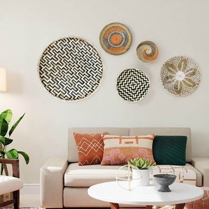 Bandejas de bambú decorativas para decoración de pared, cestas decorativas de varios tamaños para hotel, hogar y restaurante, precio barato - Product Image 5