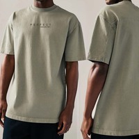 Camiseta de manga corta pesada para hombre, ropa informal de gran tamaño con hombros caídos, camisetas con diseño de logotipo personalizado