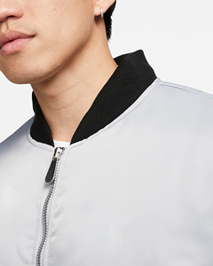 Veste bomber en satin de polyester coupe-vent de style streetwear en gros pour hommes, sur mesure, devant plus, vestes pour hommes - Product Image 3