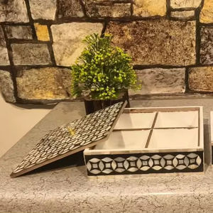 Artistic <b>Food</b> <b>Container</b> for Dry Fruits, Snacks & Luxury Gift Sets Premium Handcrafted Mother of Pearl <b>Storage</b> Box - Product Image 1