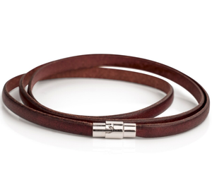 Minimalist Brown 100% Genuine <b>Leather</b> Flat Wrap <b>Bracelet</b> Surfer <b>Bracelet</b> - Product Image 2