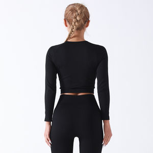 Conjuntos de Yoga de cuello redondo, conjuntos de Yoga de manga larga ajustados en la cintura ajustados, conjunto de Yoga elástico para mujer - Product Image 3