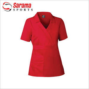 Uniforme de gommage à la mode pour femme, ensemble en tissu imprimé CVC et pantalon de couleur blanche, vente en gros - Product Image 2