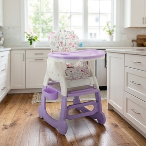 Clafbebe 4 en 1, Silla Alta para Bebé Plegable y Ajustable de Plástico PP con Características de Seguridad, Convertible en Juego de Mesas - Product Image 3