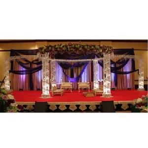 คริสตัลโลหะลายแมนเด็ปสีขาวประดับเพชรสำหรับงานแต่งงานกลางแจ้งสไตล์วินเทจงานแต่งงาน - Product Image 1