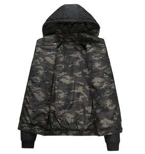 Chaqueta de bombardero con capucha y cuello levantado respetuosa con el medio ambiente OEM, tela cómoda hecha en la parte delantera, sensación ligera, ajuste moderno, moda de calle alta - Product Image 2