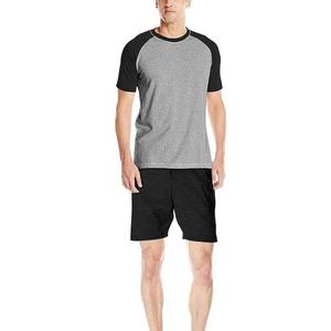 2025 bordado al por mayor ropa deportiva de verano para hombres personalizada transpirable algodón poliéster manga corta Camiseta Slim Fit Twin Sets - Product Image 1