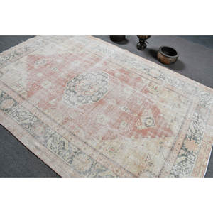 Antique Beige Rouge 9x12 Grand Tapis Vintage Turc 10mm Laine Latex Rectangulaire Nouveau Model-6x9ft Patchwork Couloir Rectangle - Product Image 4