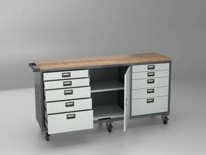Professional Automotive <b>Tool</b> Cabinet Workstation with Modular Knock-down Design 10 Drawers OEM Customizable <b>Rolling</b> Workbench - Product Image 5