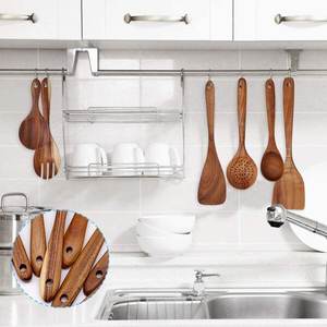 MSR Overseas Premium Juego de utensilios de cocina de madera 6 piezas para cocinar Servir madera de mango de Acacia - Product Image 3