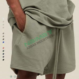 350 GSM 100% algodón poliéster lona sólido ecológico transpirable verano Athleisure cordón medio pantalón pantalones cortos personalizados para - Product Image 3