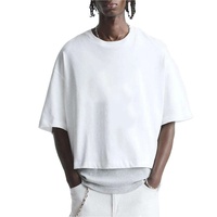 T-shirts pour hommes en coton 100% respirant à séchage rapide, écologiques, de poids lourd 280 GSM, coupe ample, épaules tombantes, style hip-hop