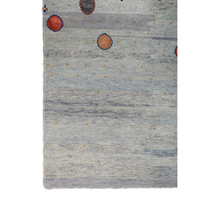 Alfombra de Lana y Seda Anudada a Mano Freedom Manchaha Azul, Rectangular 9x12, Diseño Abstracto de Rompecabezas para Pasillo, Uso Doméstico para Adolescentes - Lub-83 - Product Image 4