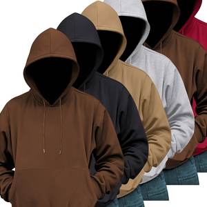 Vente en gros de sweatshirts à capuche surdimensionnés pour hommes en coton épais et éponge personnalisée sweatshirts à capuche décontractés à imprimé uni - Product Image 3