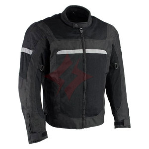 เสื้อแจ็คเก็ตมอเตอร์ไซค์ FLASH GEAR ป้องกันทุกสภาพอากาศ สีดำ สำหรับทุกเพศ ดีไซน์ตาข่ายระบายอากาศ แขนยาว ผลิตจากโพลีเอสเตอร์/หนัง - Product Image 1